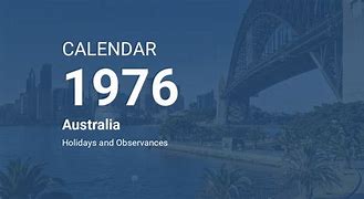 Image result for Australian Calendar 1976
