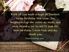 Image result for Birthday Thanks Quotes