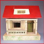 Image result for Wooden Dollhouse with Red Roof