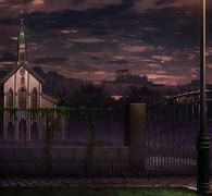 Image result for Anime Abandoned Church Nighttime