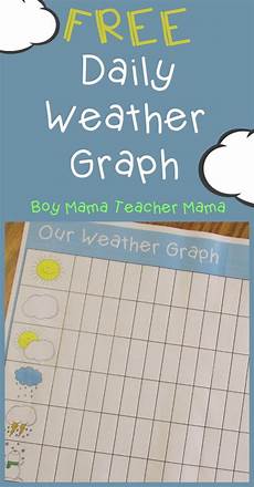 Teacher Mama Free Printable Daily Weather Graph Boy