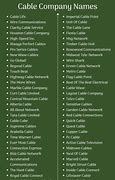 Image result for Cable Company Names