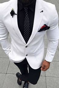 Image result for White Suit and Black Pants