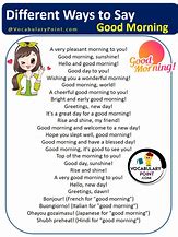 Image result for Ways to Say Good Morning