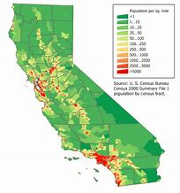 Image result for Population Density Map of California