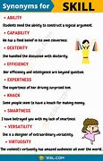 Image result for Synonyms for Skill Set