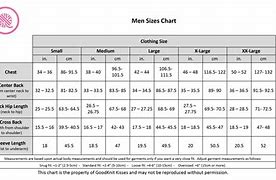 Image result for Man Size Chart
