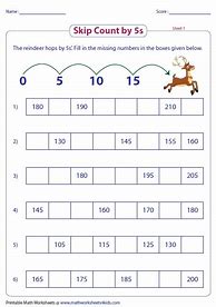 Image result for Number Sequence by 5S and 10s Worksheet