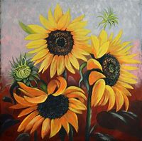 Image result for Acrylic Paintings of Sunflowers