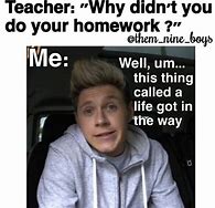 Image result for Memes About Homework and One Direction