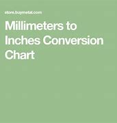 Image result for Conversion Chart mm to Inches