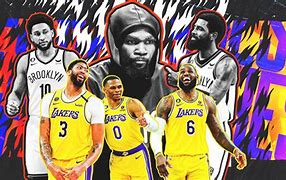 Image result for Kevin Durant Nets and LeBron Lakers