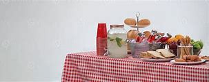 Image result for Picnic Table and Food Checker Tablecloth