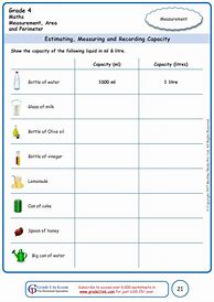 Image result for Measurement Worksheets for Grade 4