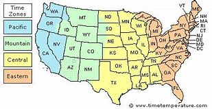 Image result for Central Time Zone Area