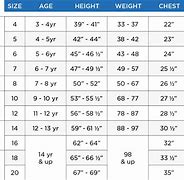 Image result for Boys Size 8 Chart