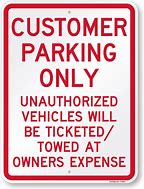 Image result for Customer Parking Sign with Base