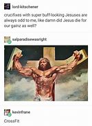Image result for Buff Jesus Tearing the Cross