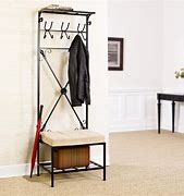 Image result for Coat Rack with Cushioned Bench and Storage