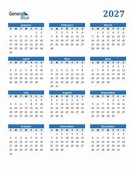 Image result for Free Printable 2027 Calendar with Holidays