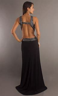 Image result for Long Sleeve Black Backless Dress