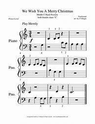 Image result for Piano Notes for We Wish You a Merry Christmas