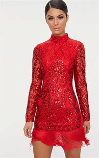 Image result for Long Red Sequin Dress
