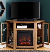 Image result for Corner Fireplace TV Stand