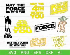 Image result for May the 4th Birthday Card SVG
