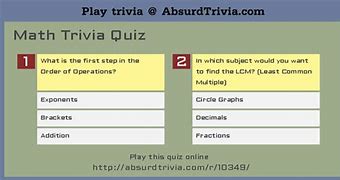 Image result for Math Trivia Questions