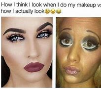 Image result for Girl Wearing Makeup Meme