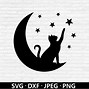 Image result for Silhouette Cat and Moon Design Painting