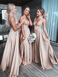 Image result for Bridesmaid Dresses Champagne Color Long