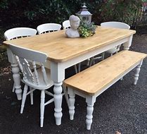 Image result for Farm Table with Bench