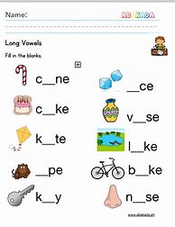 Image result for Long Vowels Worksheets for Grade 1