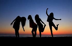 Image result for Silhouette of 4 Women