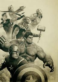 Image result for Marvel Characters Black and White