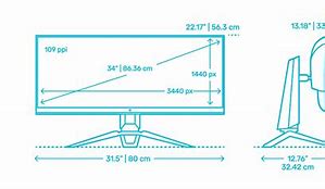 Image result for 34 Monitor Dimensions