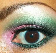 Image result for Pink and Green Eye Makeup