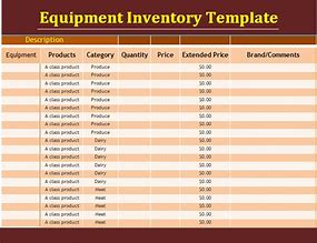 Image result for Equipment Inventory Sheet