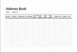 Image result for Address Book Template for Word or Excel