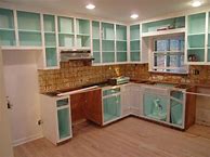 Image result for Paint Inside Kitchen Cabinets