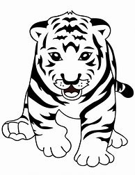 Image result for Cute Tiger Clip Art Black and White