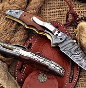 Image result for Damascus Pocket Knives