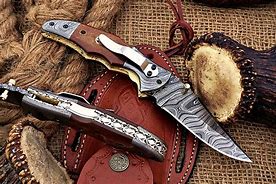 Image result for Handmade Damascus Pocket Knives Bone Handle
