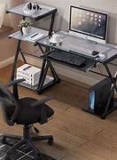 Image result for Glass Desk with Keyboard Tray