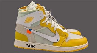 Image result for Jordan $1 Off White Yellow and Blue