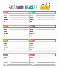 Image result for Password Manager Free Printable