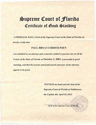 Image result for Lawyer Certificate of Good Standing