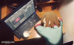 Image result for Anime Boy Sitting at Desk